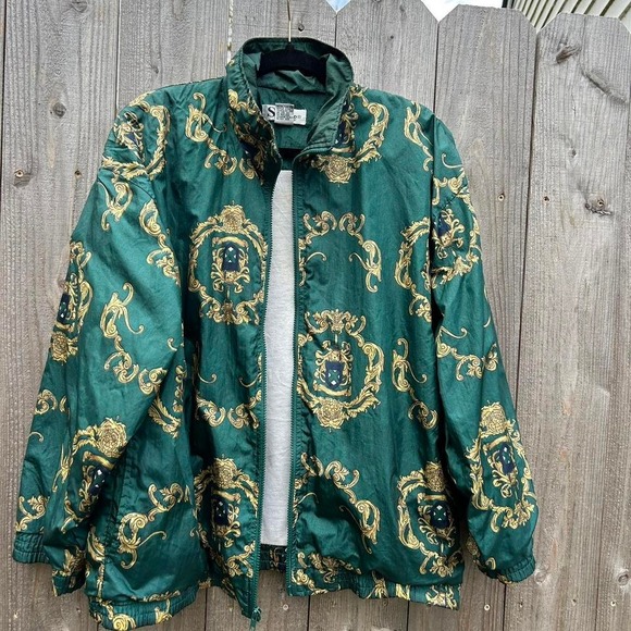 Green vintage Versace inspired windbreaker by "slade" size medium - Picture 8 of 8